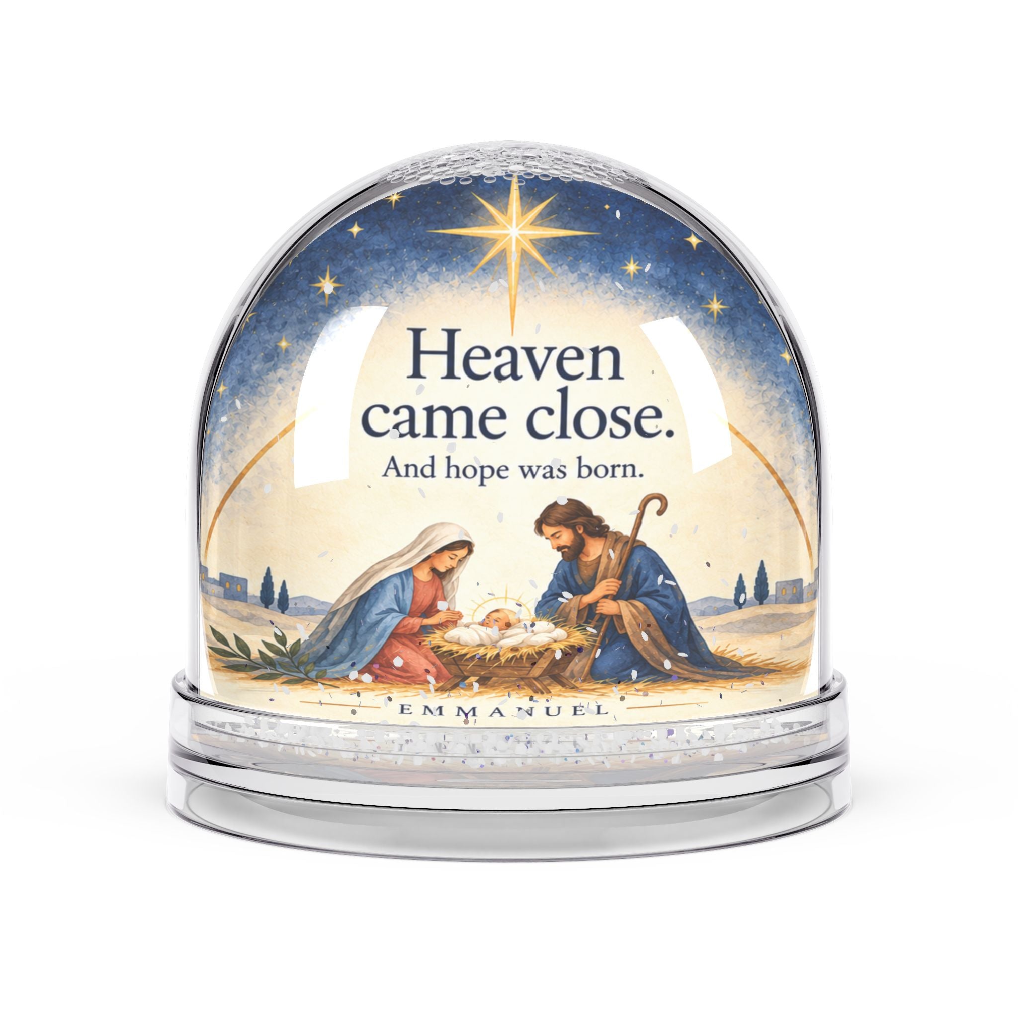 Nativity Snow Globe – "Heaven Came Close" Christmas Keepsake