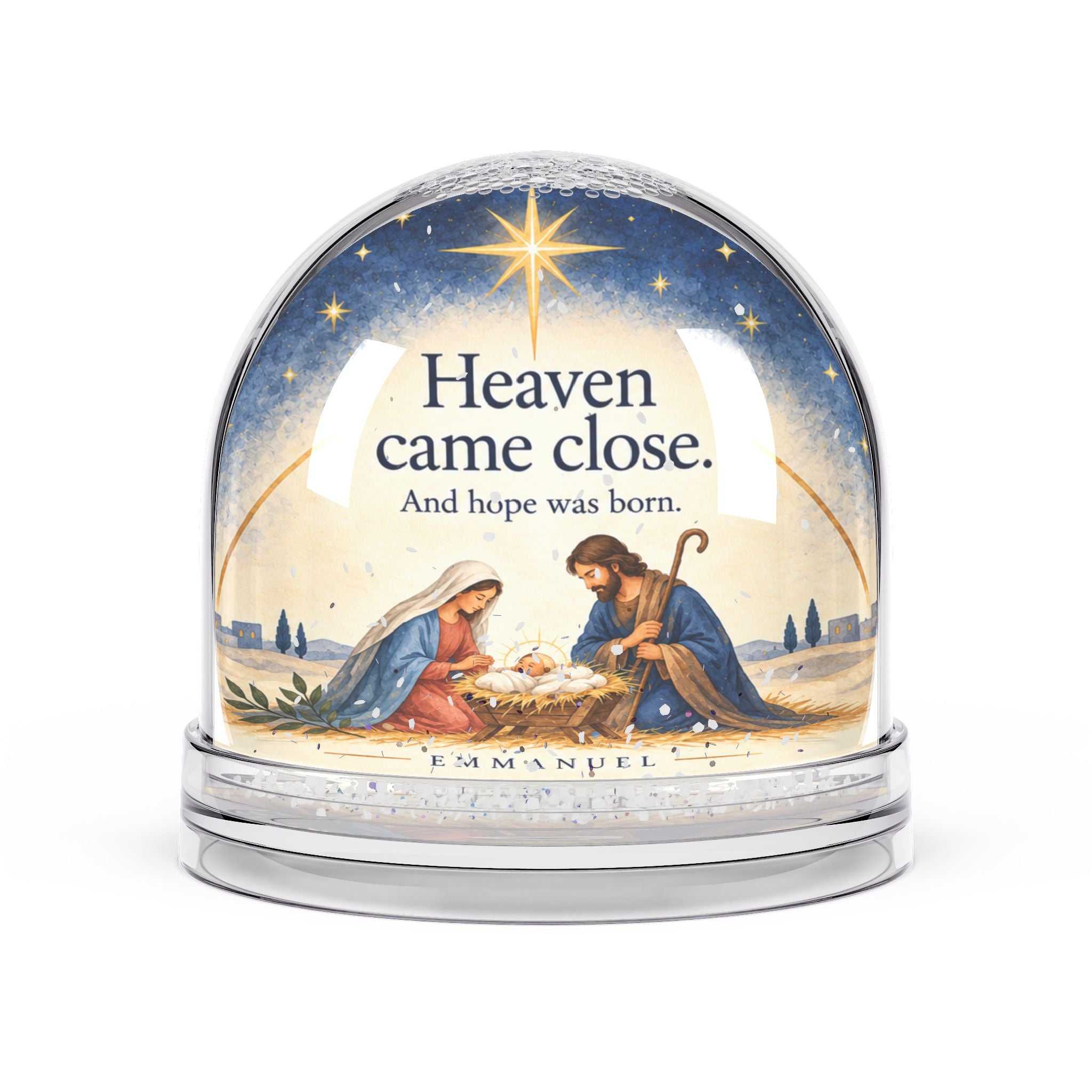 Nativity Snow Globe – "Heaven Came Close" Christmas Keepsake